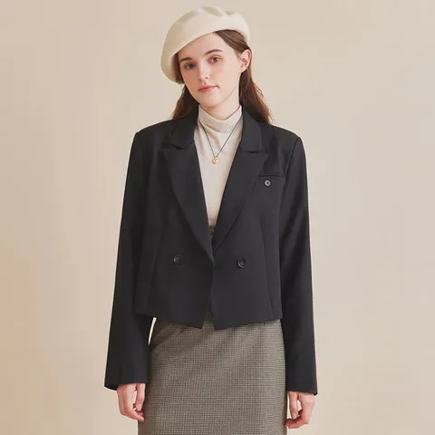 [ 롯데백화점 ][포커스]더블여밈테일러드크롭자켓 PBBF3F3JK1221