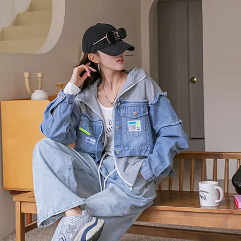 [나크21] (55~99) 꾸안꾸룩 데님배색 점퍼 NK33-J-11