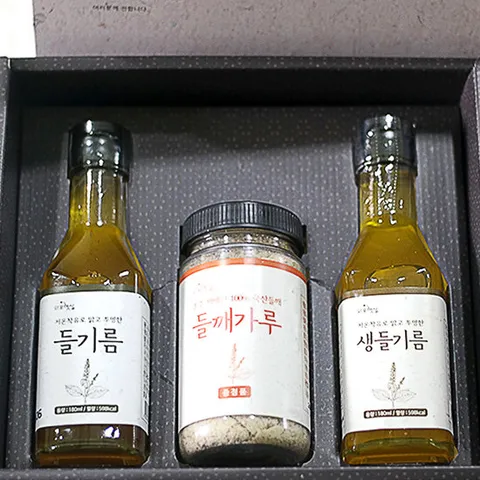 국내산 들깨 혼합세트(생들기름180ml+들기름180ml+들깨가루120g)