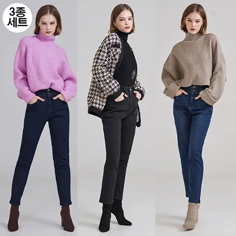 [3종특가] G.모데나 라이크라 세미배기핏 기모데님 3종세트