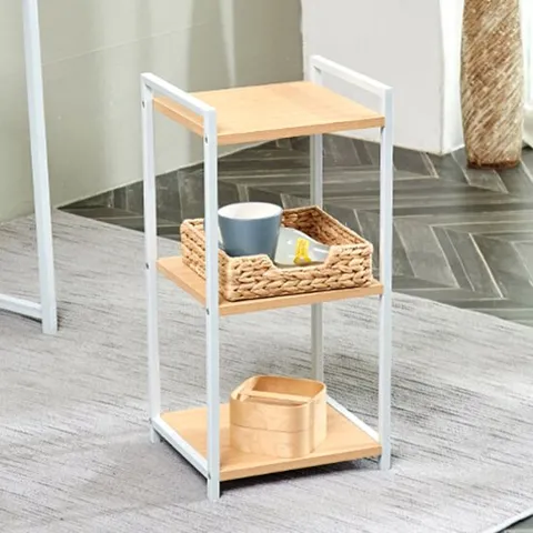 디자인 철재 원목 3단 수납 선반 거실 틈새 테이블