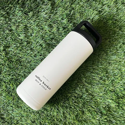 코멕스 아이보리 손잡이 스텐 자연을담은 보온보냉병 540ml 텀블