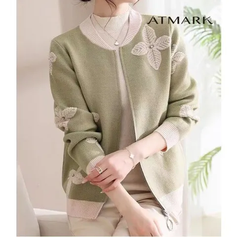 ATMARK (77까지)어텀빅플라워니트점퍼_AA36JP001G