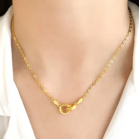 [골드리카]순금 트윈링 목걸이 11.25g+18K잠금