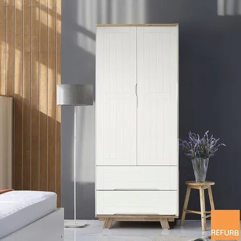 리퍼 아리아 원목 800 투서랍 2단 수납 옷장  화이트내추럴