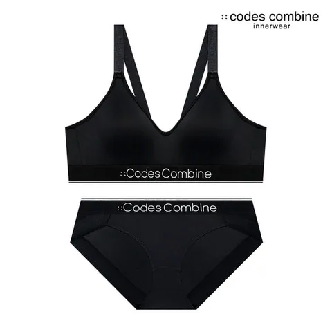 펑셔널 스포츠 브라 팬티 세트 - 블랙