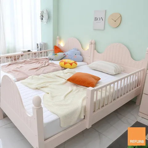 리퍼 원목 피아제 슈퍼싱글 침대프레임 국내생산 인디언핑크 크림화이트