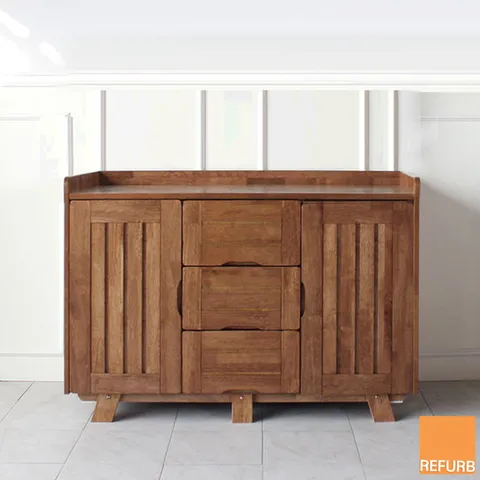 리퍼 원목 소피아 1200 3단 와이드 서랍장 월넛