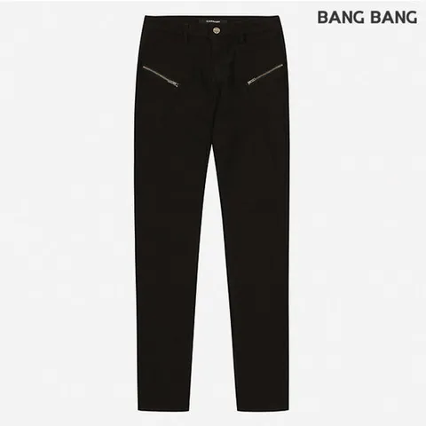 [뱅뱅]여성 사선지퍼장식 스판 본딩팬츠 (SPY333)