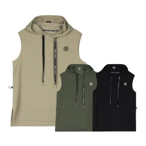 럭스골프 여성 레터링 끈 후드 베스트 조끼 GQ3A540W