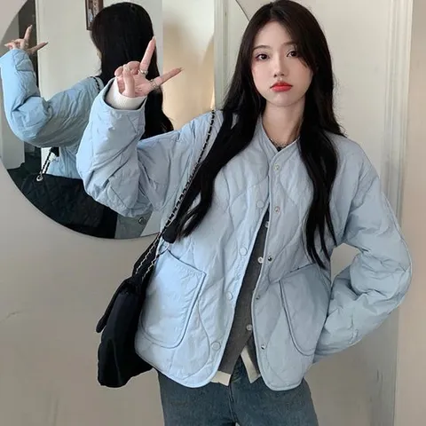 여성 간절기 겨울 외출 패션 얇은 스타일리쉬 패딩