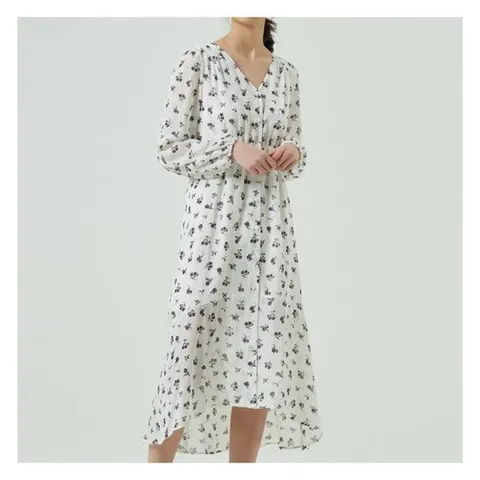 [미쏘][미쏘]브이넥 플로럴 롱 원피스