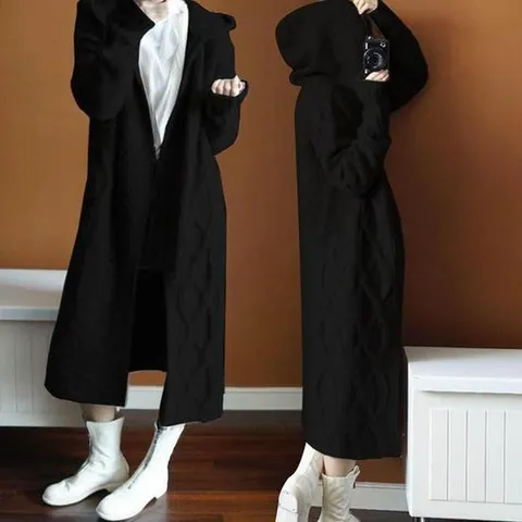 후드롱가디건 블랙 그레이 바람 막아주는 아우터룩