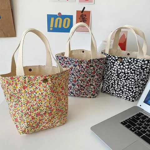 플라워 토트 에코백