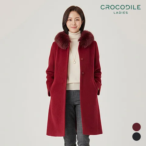 [크로커다일레이디] 폭스퍼후드알파카코트_CLAWCT110
