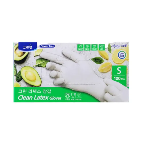 크린랲 크린 라텍스 위생장갑 100메 소