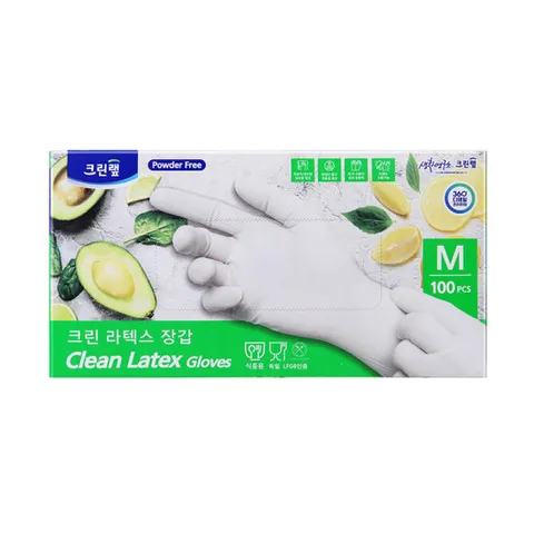 크린랲 크린 라텍스 위생장갑 100매 중
