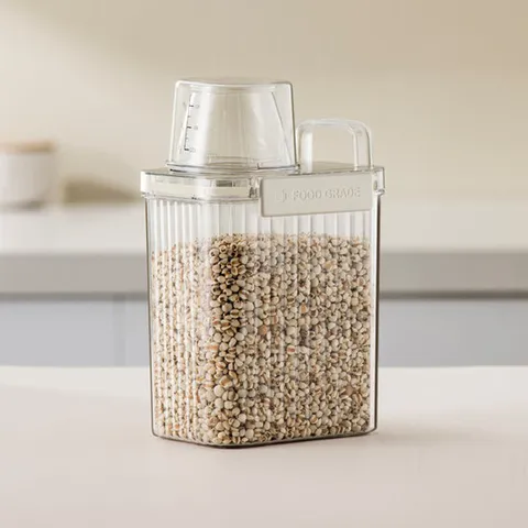 사각 락 잡곡통 1.3L 시리얼통 디스펜서 쌀통 잡곡 쌀 보관통