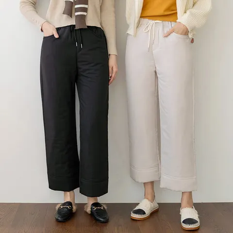 그로우앤더 [빠른배송] 보온가득 포인트 패딩 와이드 팬츠