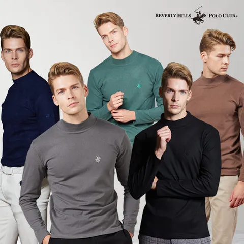 [GS][비버리힐스폴로클럽] 남성 골프 하이넥 기모 티셔츠 5종택1