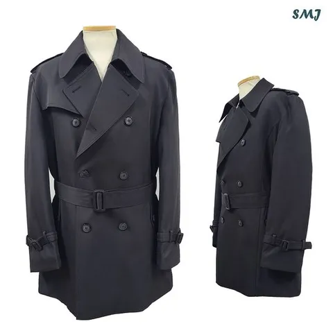 SMJ1098 남성 더블 코트 6부 남자 하프 아우터 블랙