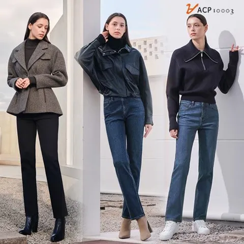 ACP 여성 라이크라 기모 스트레이트핏 데님 3종