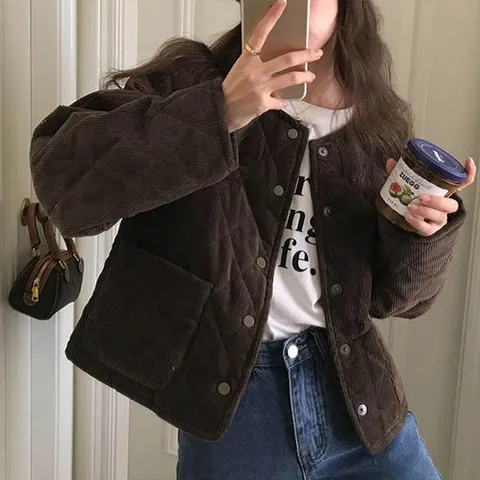 [어썸] V1가나퀼팅 코듀로이 패딩 점퍼_261732