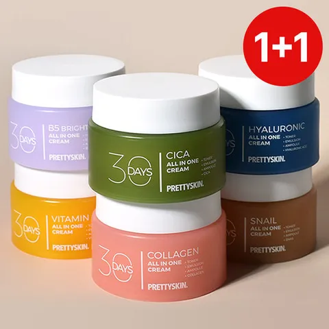 프리티스킨 30Days 올인원 수분 영양크림 100ml 6종 2개 택1