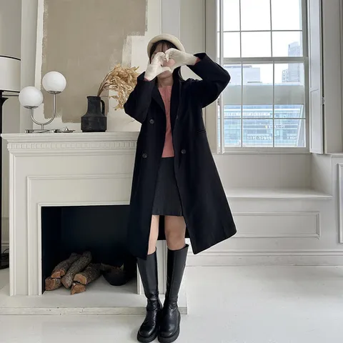 [MADE/키작녀추천/겨울코트]잔느 카라 모직 더블코트(2color)