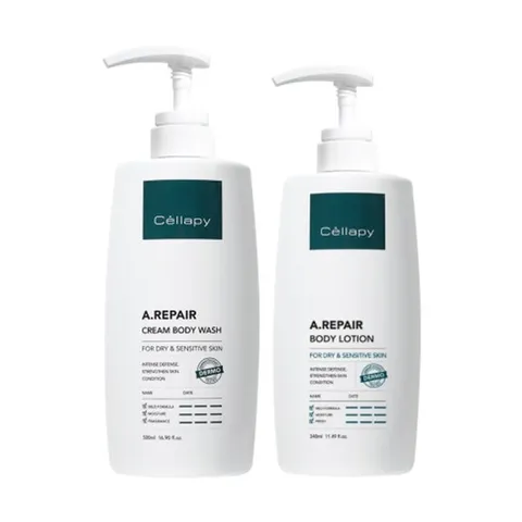 [셀라피] 에이리페어 크림 바디워시 500ml + 바디로션 340ml