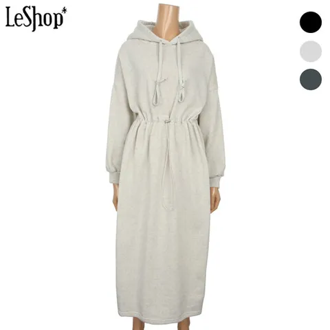 [ 롯데백화점 ][르샵] 플레인 후드 스트링 기모 원피스 (BNAOP034A)