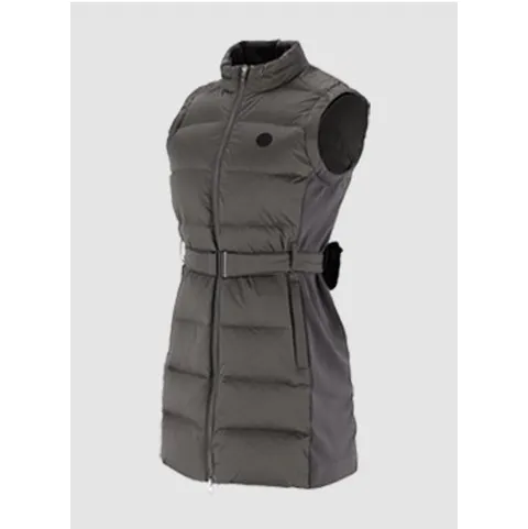 [ 롯데백화점 ][엘르골프]22년 여성 겨울 져지배색 믹스 긴기장 다운 베스트 [6I81402]