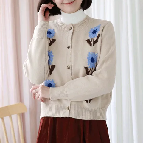 [웬디즈갤러리]플라워 니트 가디건 LCD104