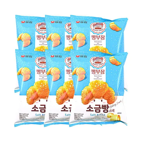 농심 빵부장 소금빵 55g x 6개 / 봉지 과자 간식