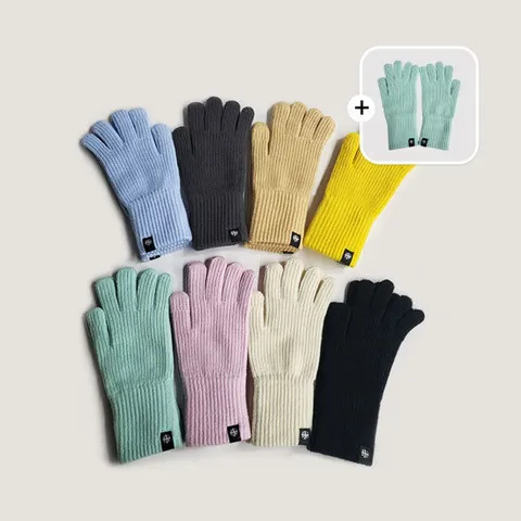 핑거홀 소프트 니트 장갑 1개 +1개 8컬러 스마트폰 터치