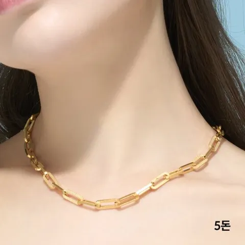 [새미쥬얼리] 24k 순금 할로우 클립 목걸이 18.75g+18k장식 별도