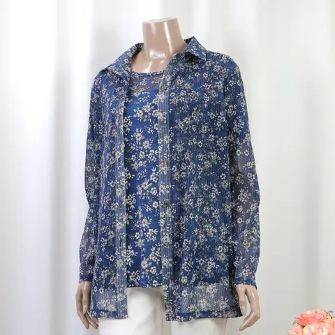 80대할머니옷 어머니옷 할머니생신선물 잔꽃 반팔 가디건세트