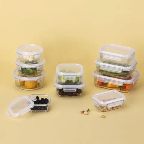 네오플램 웨이브락 내열유리 밀폐용기 투명 10종 세트