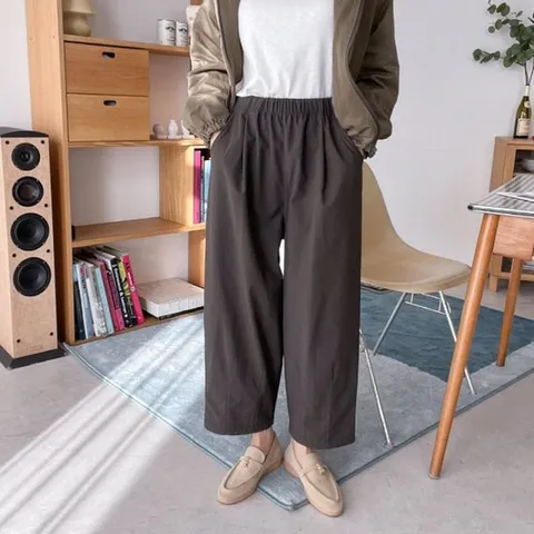 [옷자락]여자 고무줄 보온 기모통바지 엘라스틱 치마바지 하렘