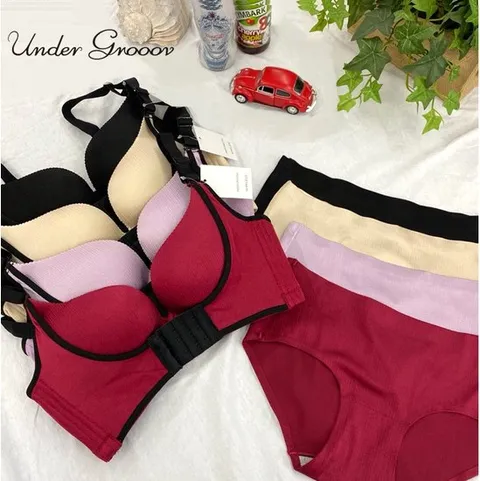 언더그루브 앞후크 노와이어 뽕브라팬티