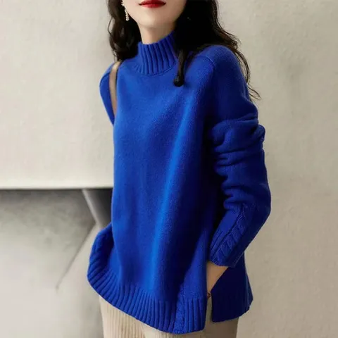 [몽벨리즈]플레인꽈배기반목니트 mde2300934