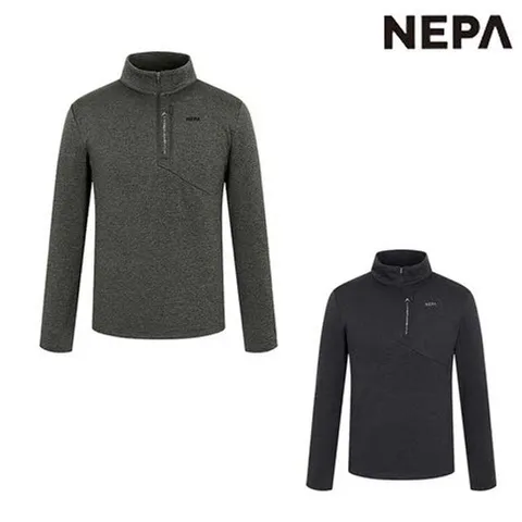 [ 현대백화점 ][네파]7J75402 남성 겨울 캠핑 하이버 집업 긴팔 기모 티셔츠