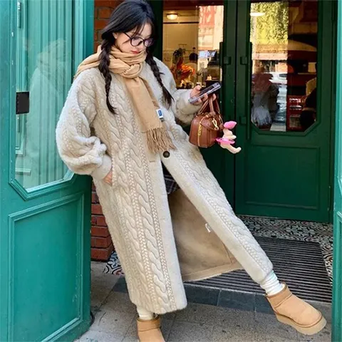 [아리엘스타일]포근하고 여성스러운 코알퍼롱가디건