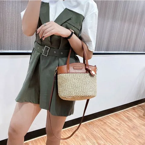 라탄 밀짚 가방 토트백 미니 손가방 크로스백 투웨이