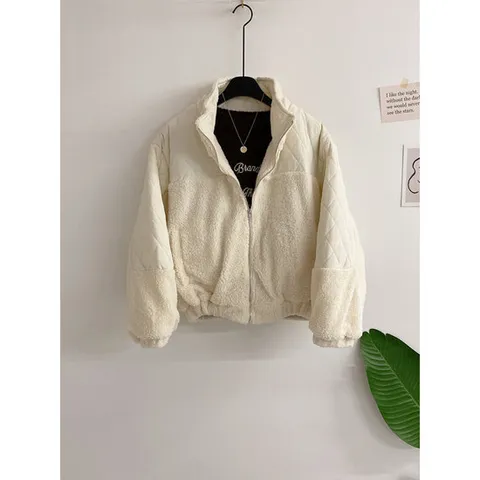 허니제이 / 딘티 하이넥 뽀글이 누빔 패딩 점퍼2col