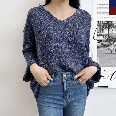 UPP 1037 여자브이넥 도톰보카시니트