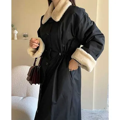 더제이수 / 하이넥 밍크 트렌치 패딩