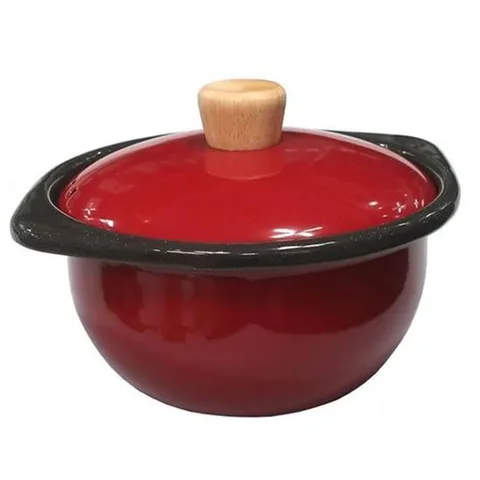 법랑 다용도 뚝배기 인덕션 찌개 라면 냄비 레드 1.2L