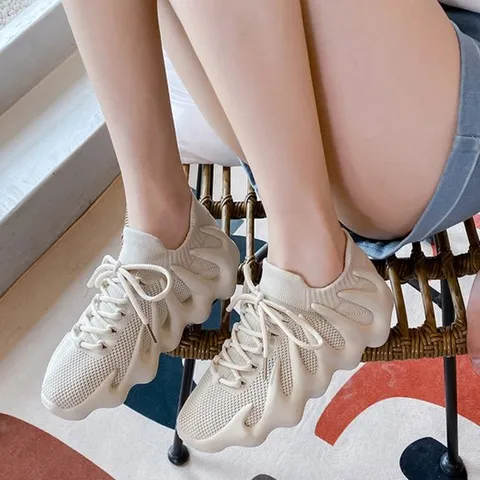 [베리슈]베리슈 남녀공용 3.5cm 발편한 웨이브 매쉬 니트 운동화