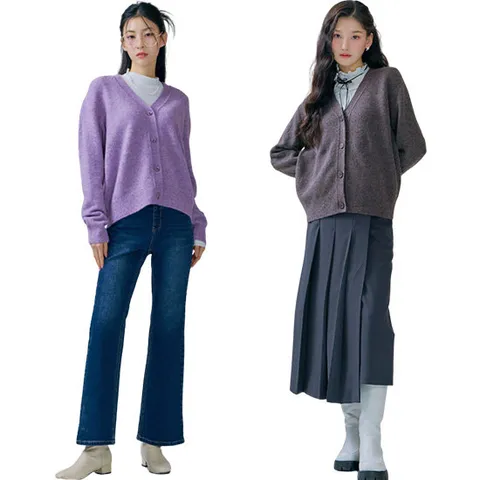 [체이스컬트] 여성 심플 미니멀 루즈핏 가디건 3컬러